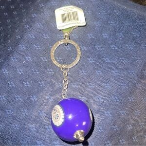 Vera Bradley Have A Ball Keychain Key Ring "SIMPLY VIOLET" Purple Paisley New